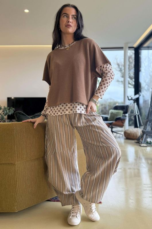 Bobby Mesh Layering Top Dopamine Dot Vanilla Mocha -